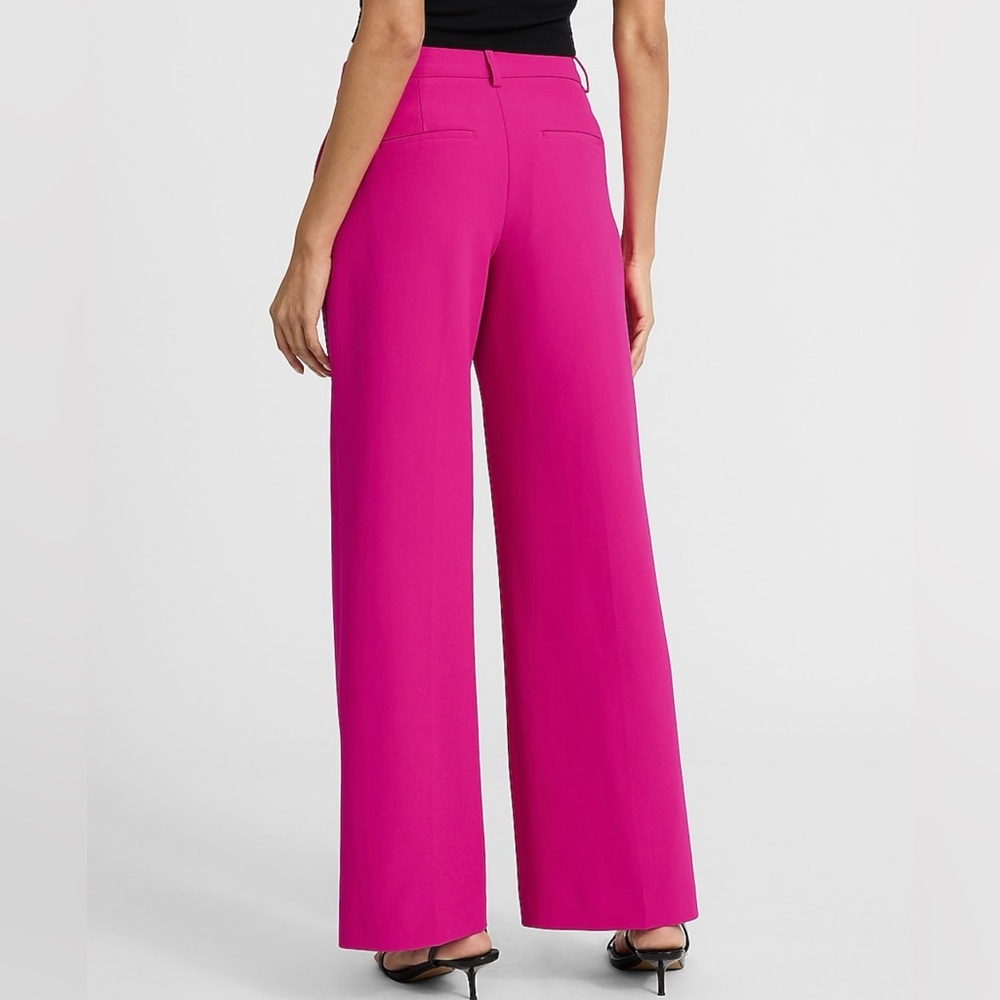 Express Pink Mid Rise Editor Trousers - Picture 2 of 8